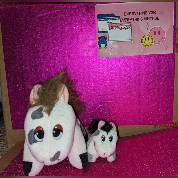 3/10$ Adorable 1980 Momma and Baby Horse Plush set - Picture 1 of 4